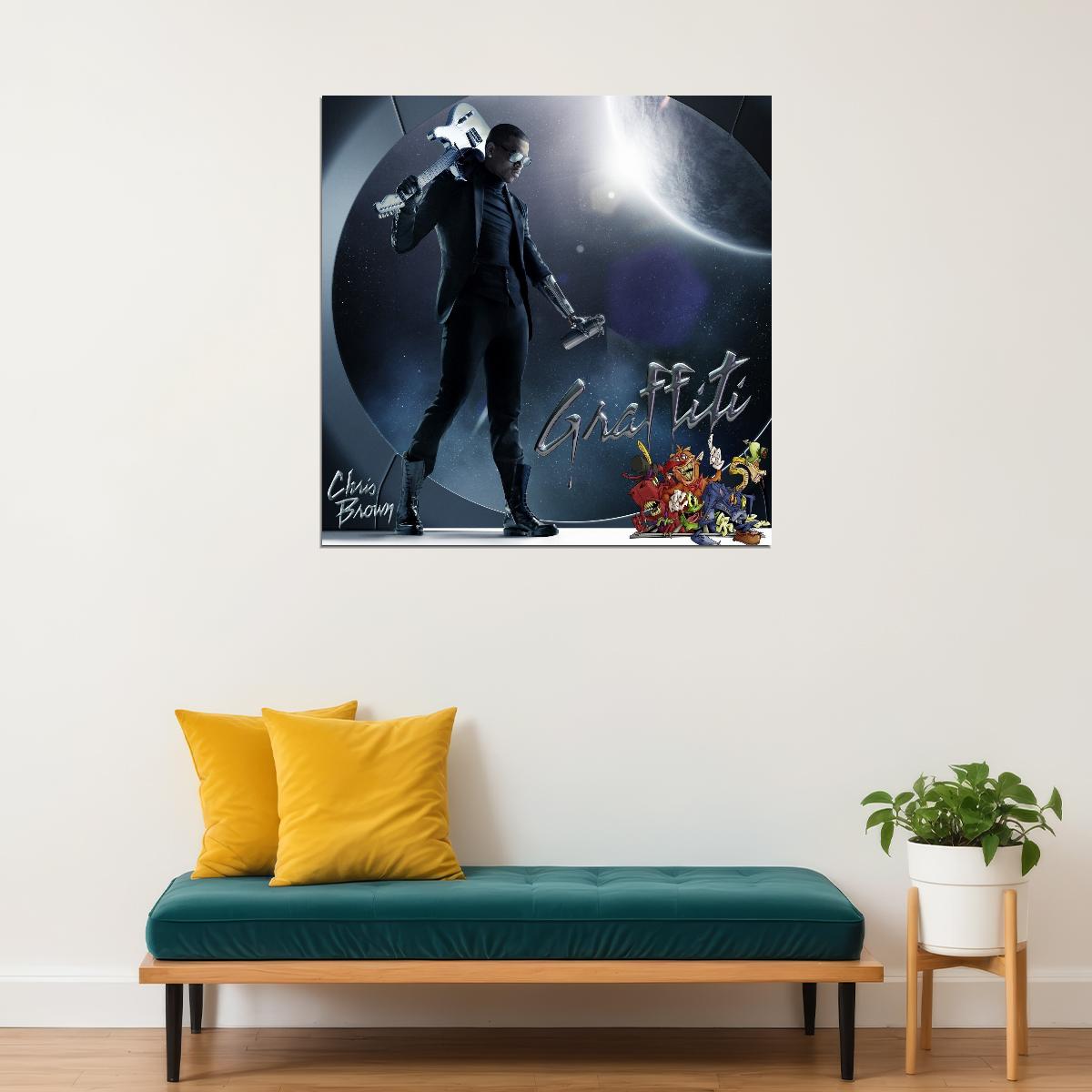 Chris Brown Graffiti Album Cover Art R&b Music Poster Singer Music Print - xonomax