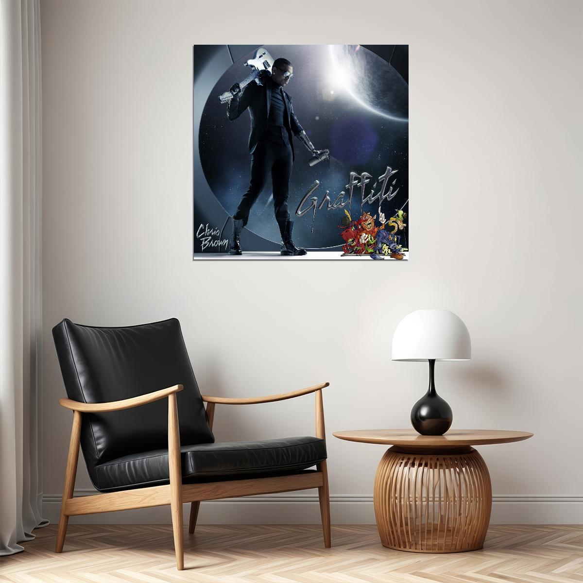 Chris Brown Graffiti Album Cover Art R&b Music Poster Singer Music Print - xonomax