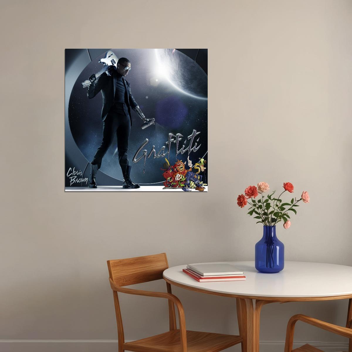 Chris Brown Graffiti Album Cover Art R&b Music Poster Singer Music Print - xonomax