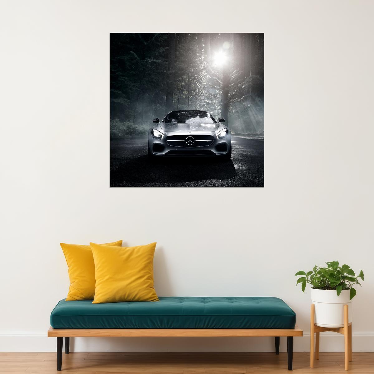 Mercedes-benz Car Poster Sports Vehicle Wall Art Supercar
