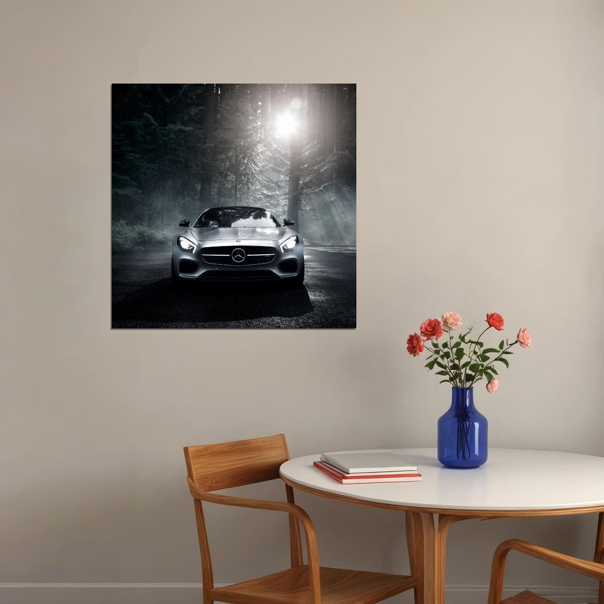 Mercedes-benz Car Poster Sports Vehicle Wall Art Supercar