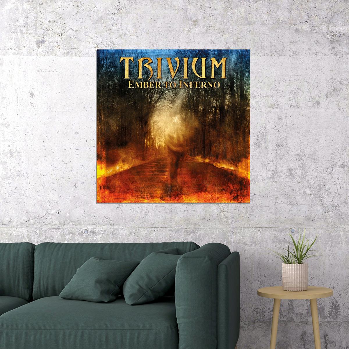 Trivium Ember To Inferno Album Cover Art Rock Music Poster Heavy Metal Band Music Print