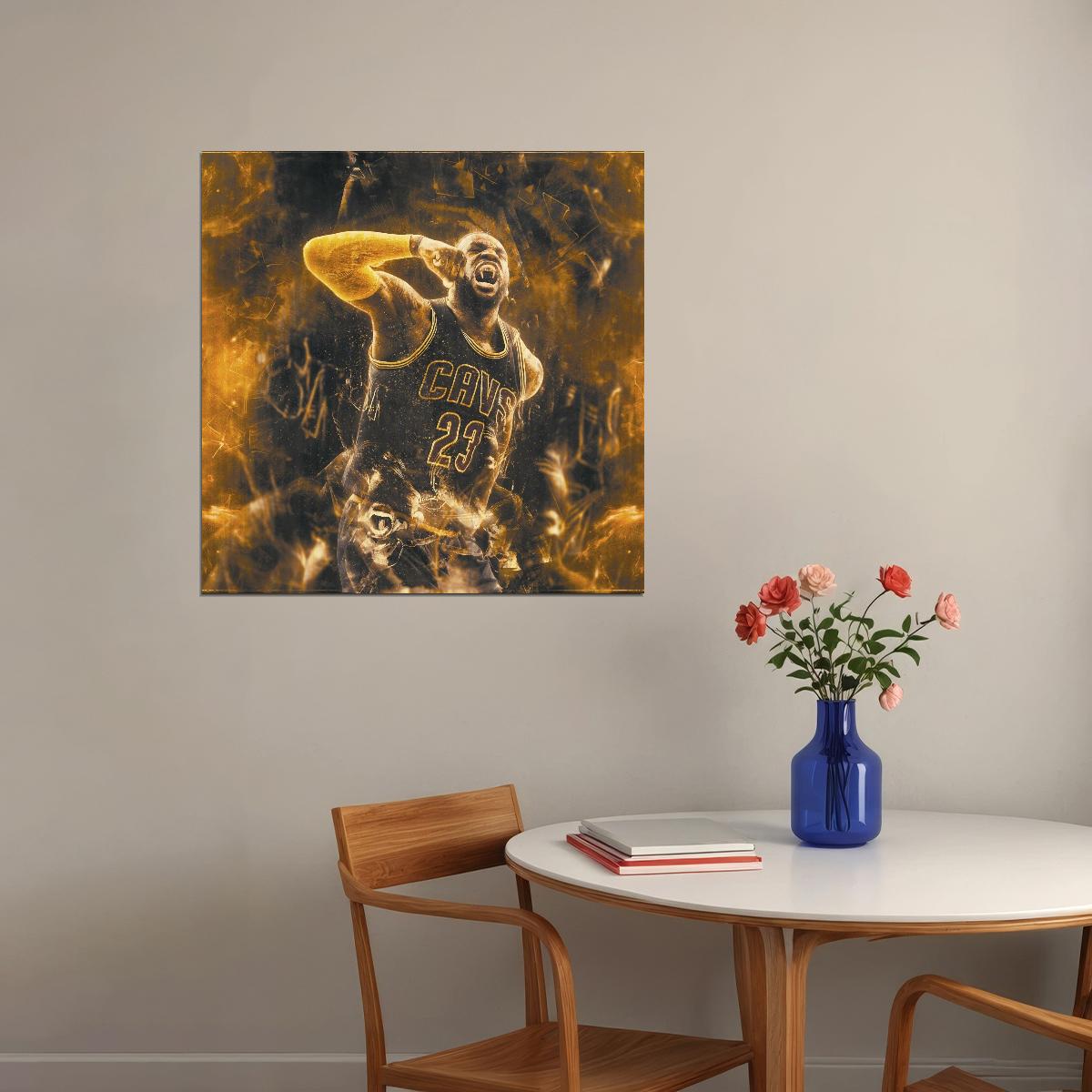 Lebron James Poster Famous Basketball Player Motivational Sports Print