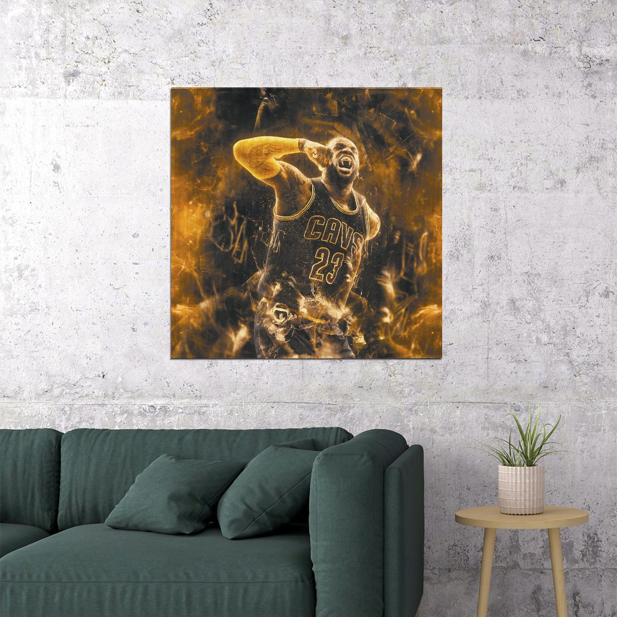 Lebron James Poster Famous Basketball Player Motivational Sports Print