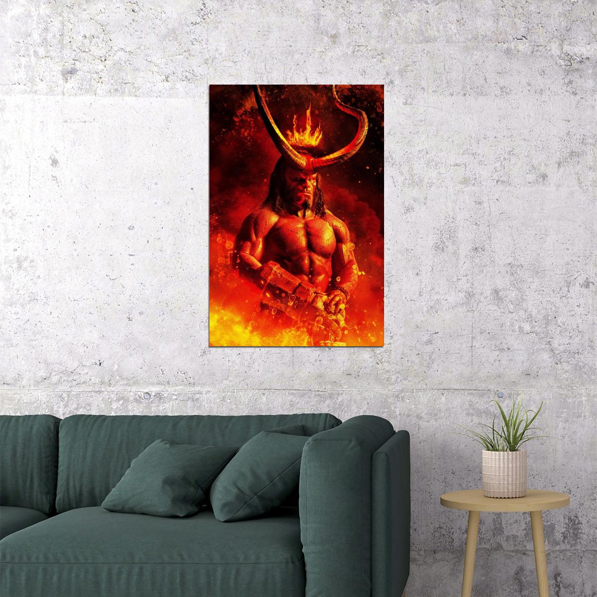 Hellboy Movie Poster Dark Horse Comics Superhero Film Wall Art Print