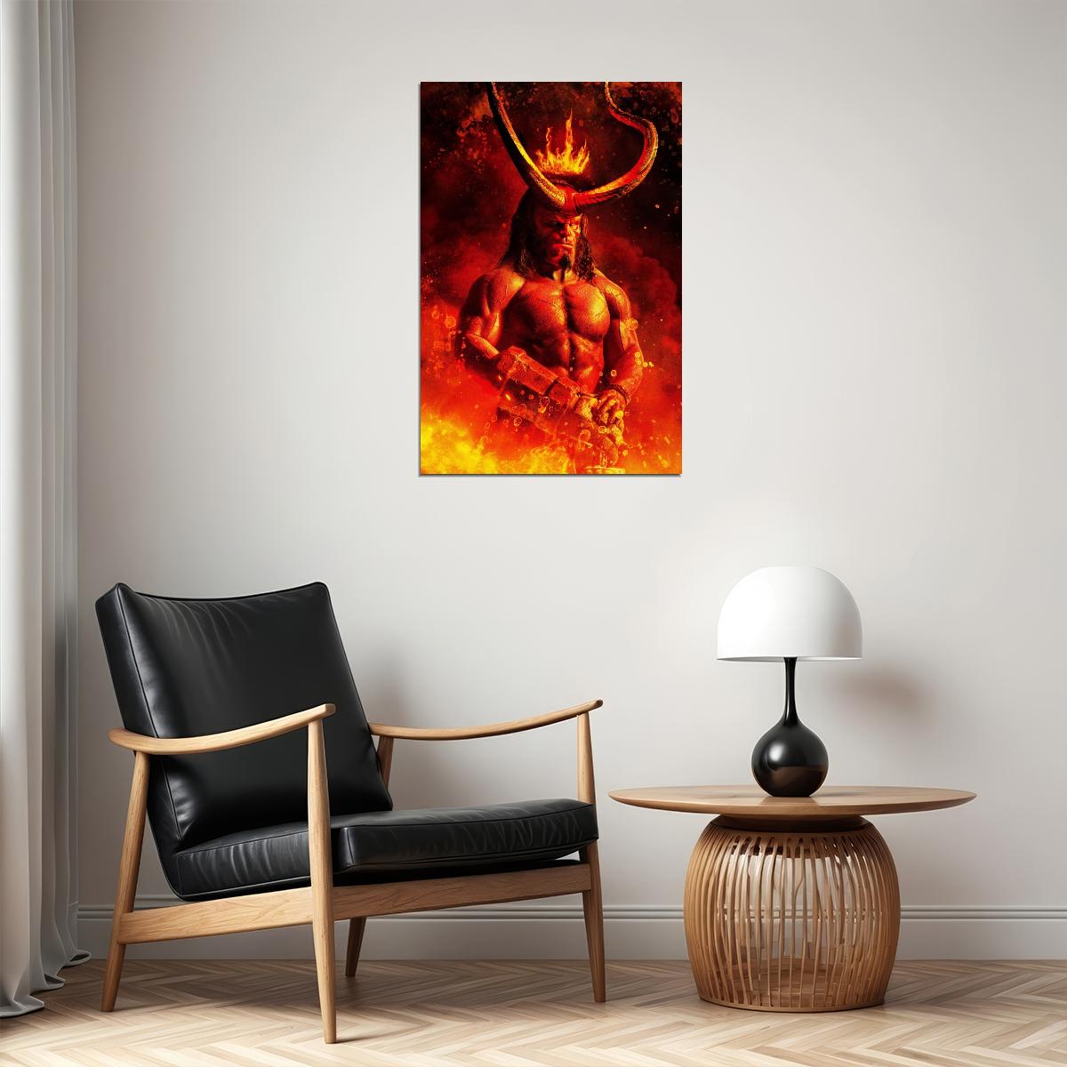 Hellboy Movie Poster Dark Horse Comics Superhero Film Wall Art Print