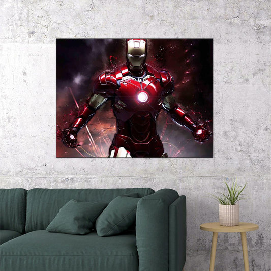 Iron Man Movie Poster Marvel Comics Superhero Wall Art Film Print - xonomax