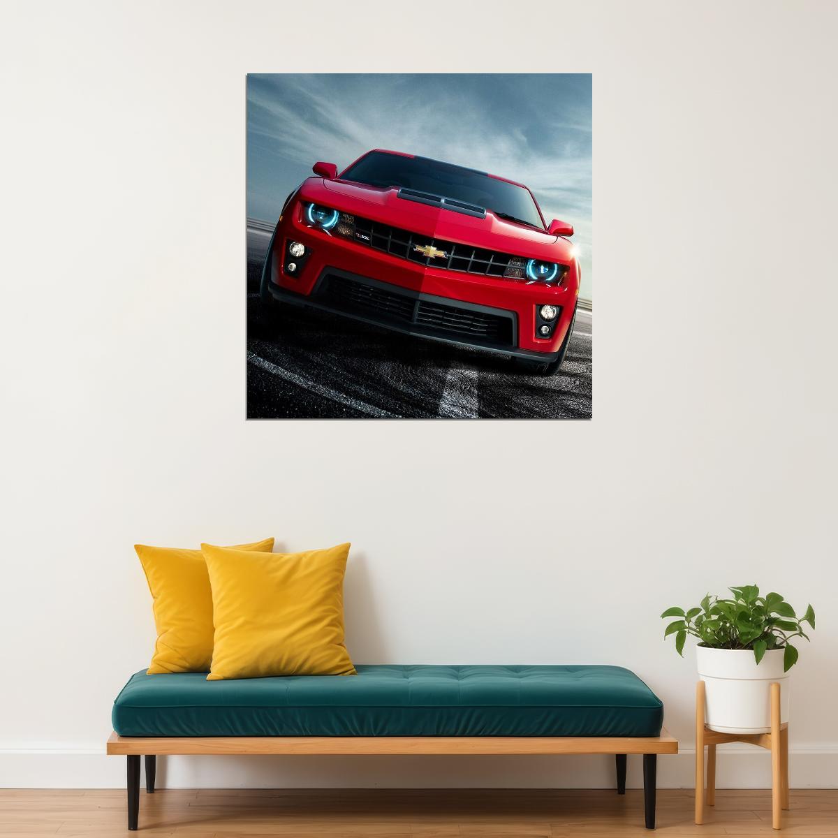 Chevrolet Camaro Poster Classic Muscle Car Wall Art Luxury Car Print