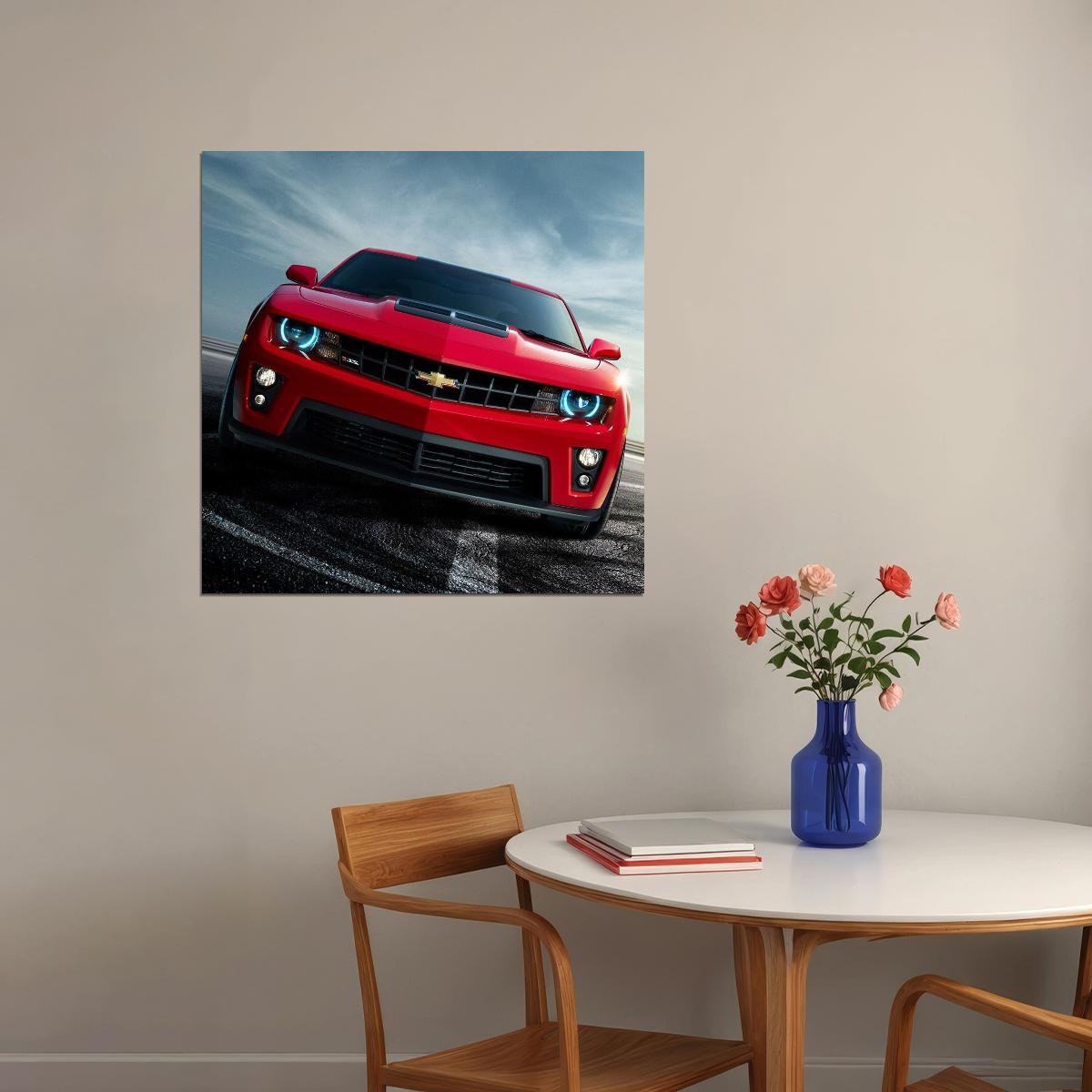 Chevrolet Camaro Poster Classic Muscle Car Wall Art Luxury Car Print