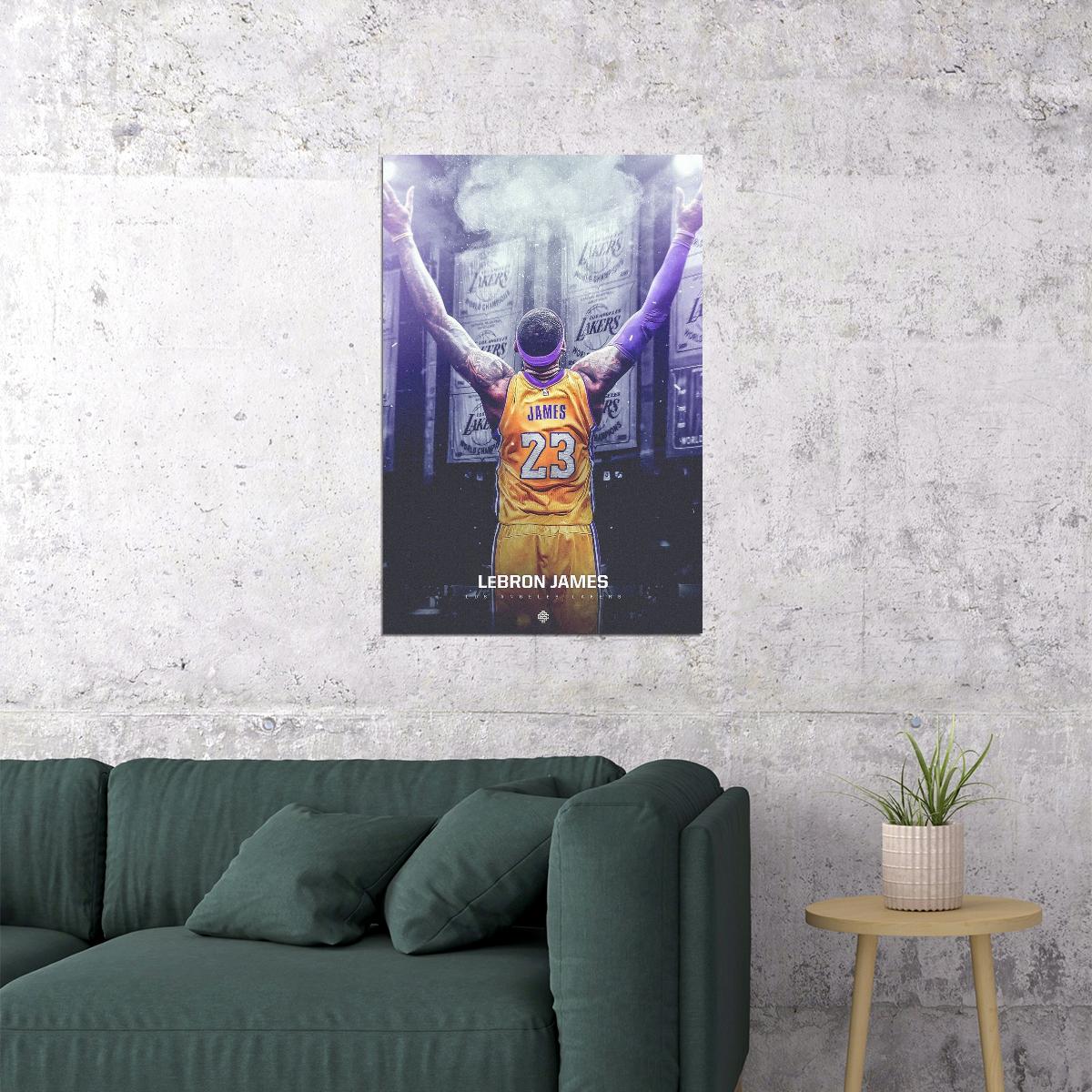 Lebron James Poster Famous Basketball Player Motivational Sports Print