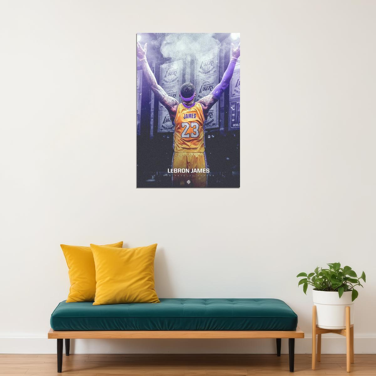 Lebron James Poster Famous Basketball Player Motivational Sports Print
