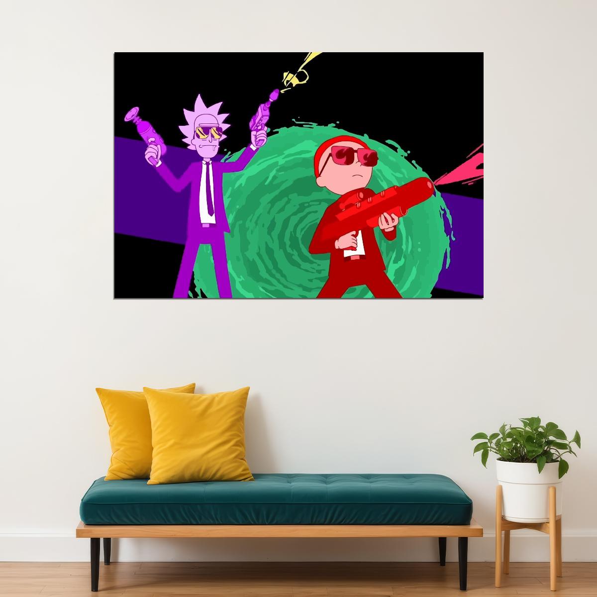 Rick And Morty Tv Series Movie Poster Animated Cartoon Wall Art
