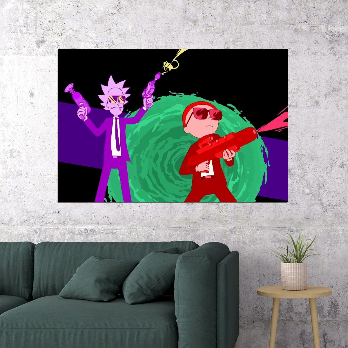 Rick And Morty Tv Series Movie Poster Animated Cartoon Wall Art