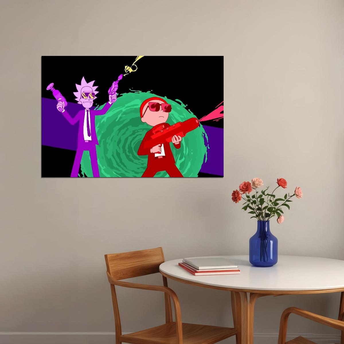 Rick And Morty Tv Series Movie Poster Animated Cartoon Wall Art