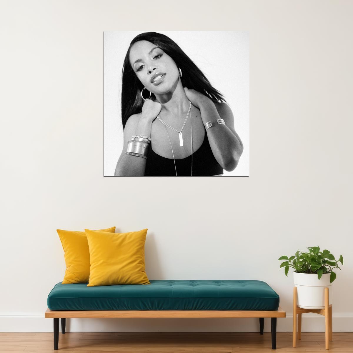 Aaliyah Poster R&b Music Wall Art Singer-songwriter Print - xonomax