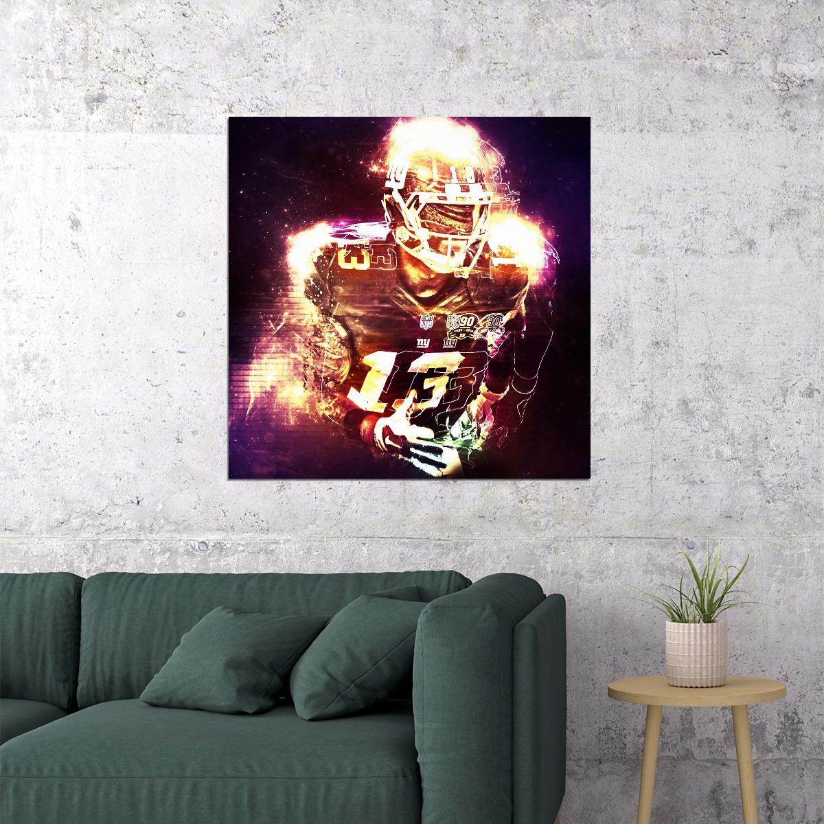 Odell Beckham Jr. Poster Nfl Football Player Wall Art Motivational Sports Print