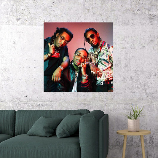 Migos Quavo Takeoff Offset Album Cover Art Music Poster Hip-hop Wall Print - xonomax