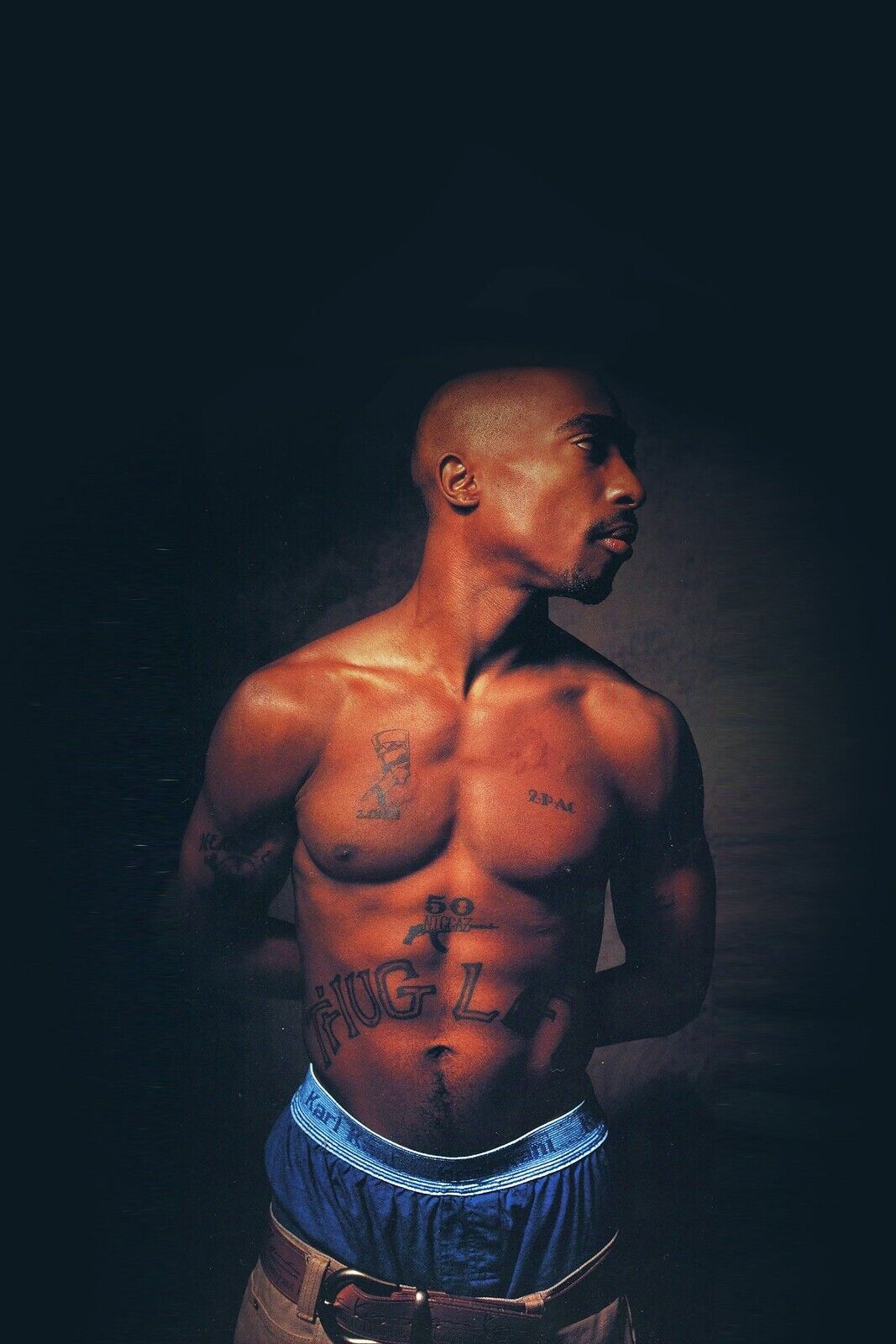 Tupac Shakur 2pac Poster Iconic Rap Music Legend Wall Art Hip Hop Artist Inspirational Print