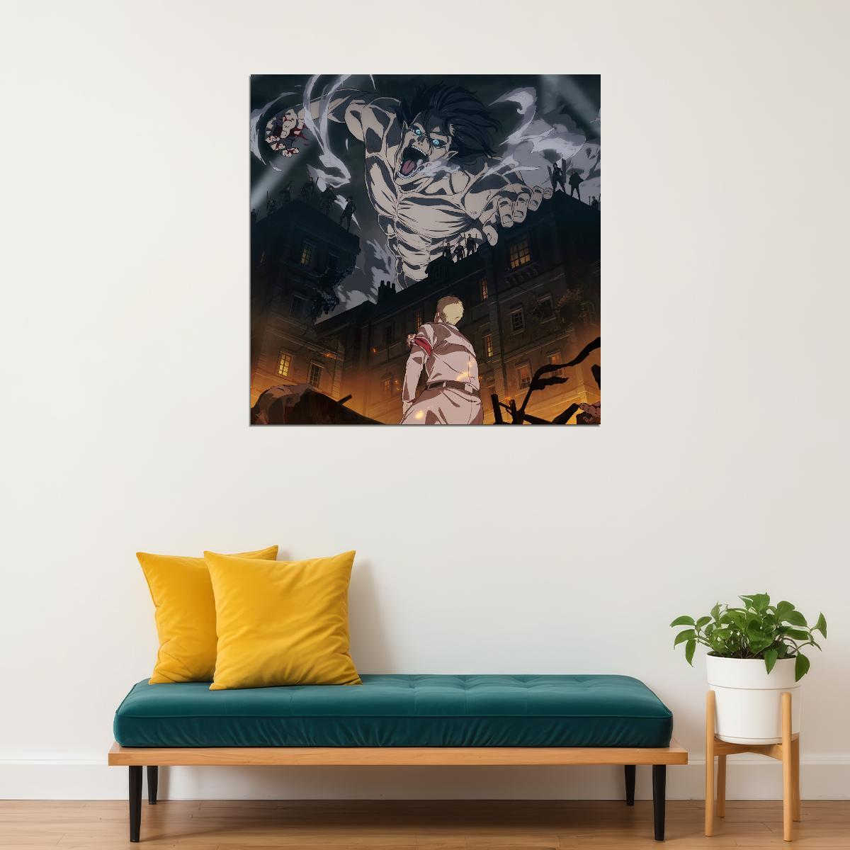 Attack On Titan Anime Poster Japanese Animation Wall Art Manga Series Print - xonomax