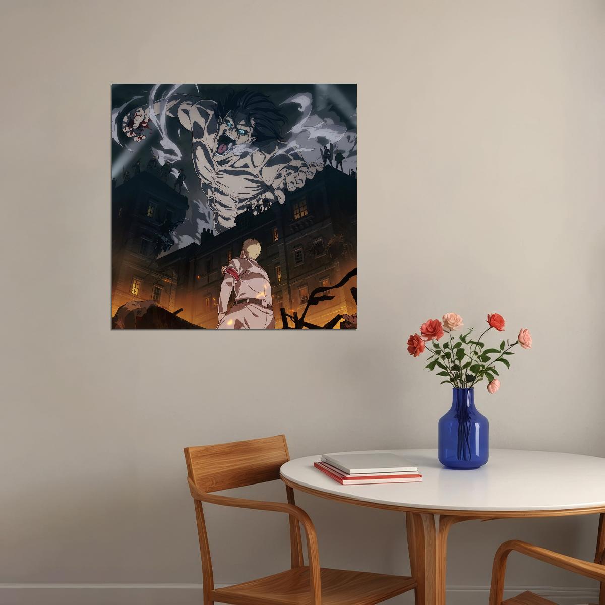 Attack On Titan Anime Poster Japanese Animation Wall Art Manga Series Print - xonomax