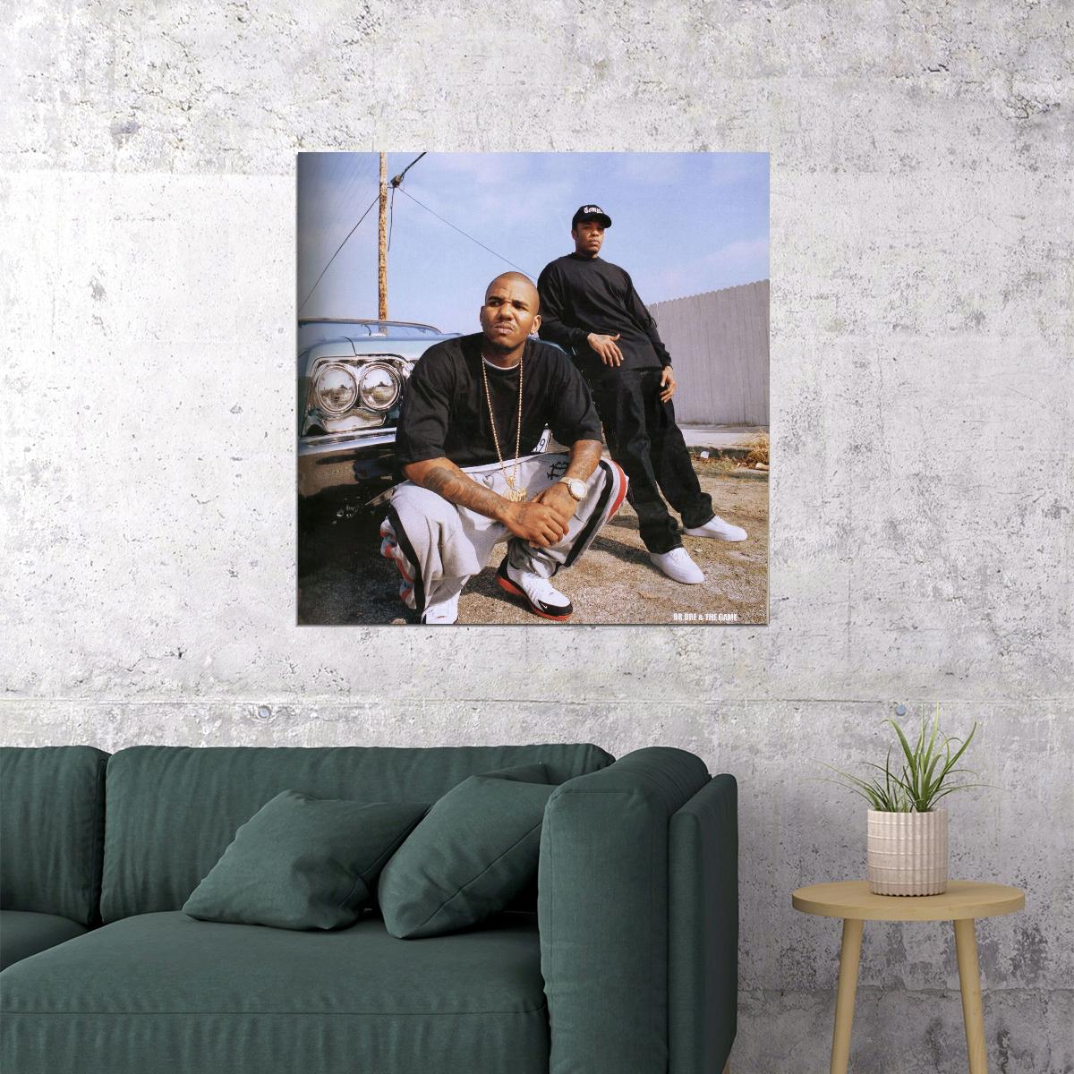 Dr. Dre & The Game Collaboration Poster Hip-hop Music Wall Art Rap Artists Music Print