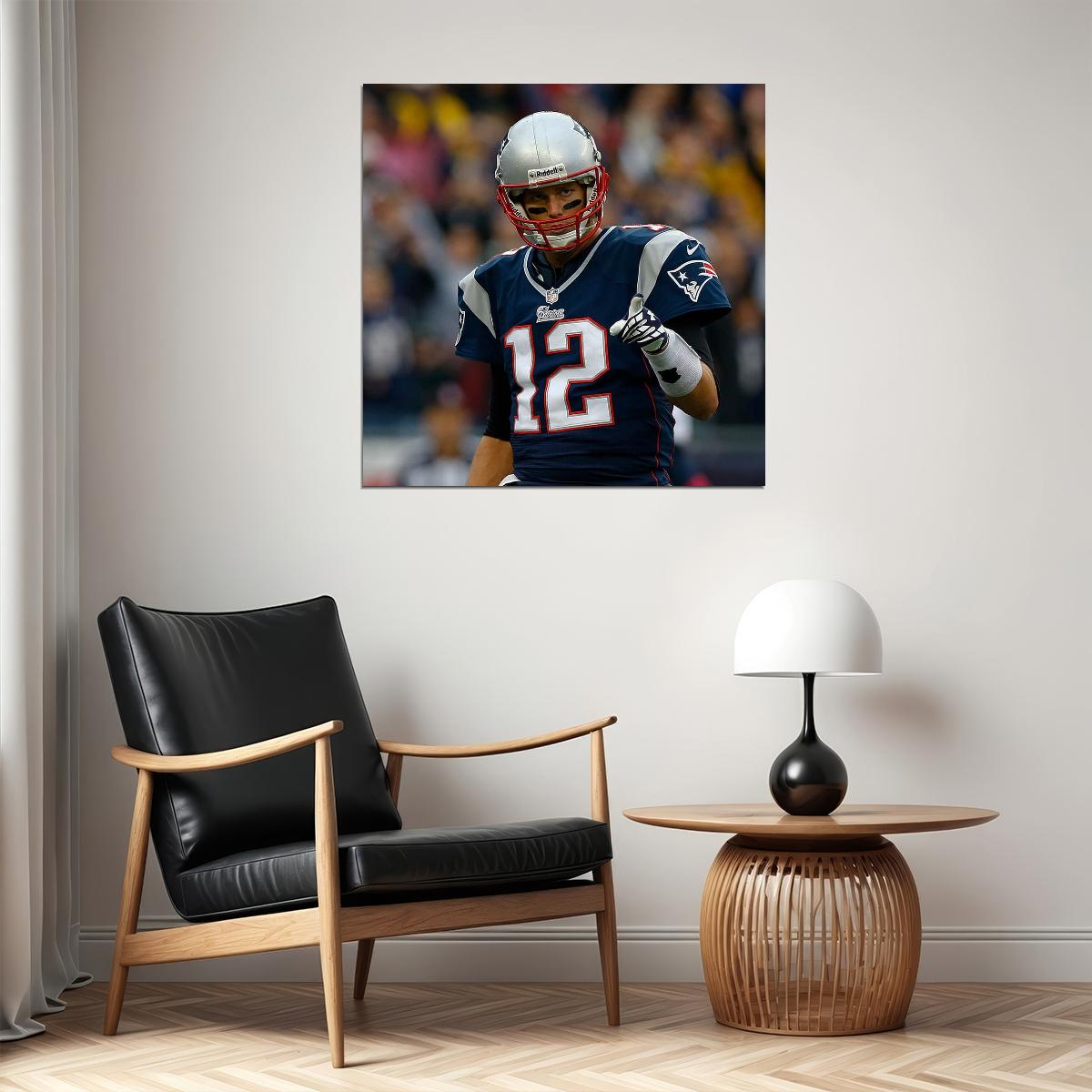 Tom Brady Nfl Football Poster Iconic Quarterback Star Art Inspirational Sports Print - xonomax