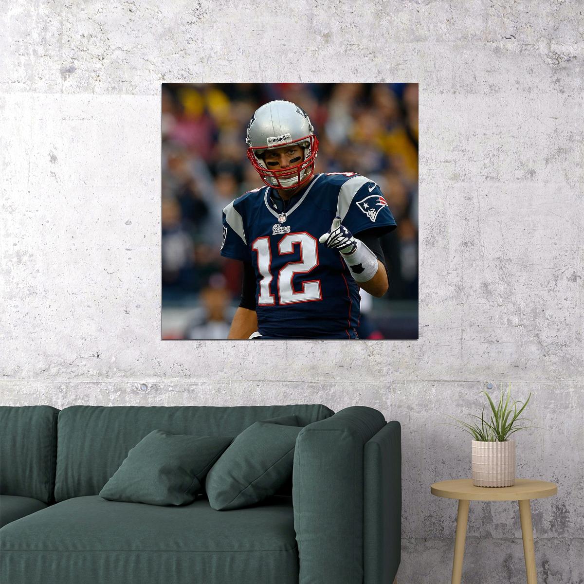 Tom Brady Nfl Football Poster Iconic Quarterback Star Art Inspirational Sports Print - xonomax