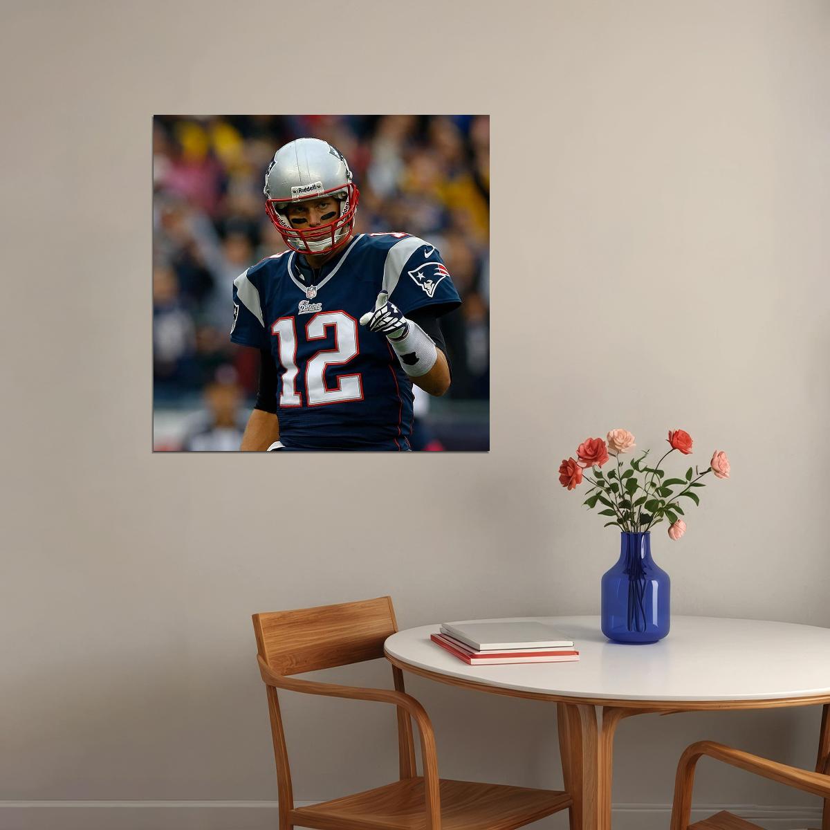 Tom Brady Nfl Football Poster Iconic Quarterback Star Art Inspirational Sports Print - xonomax