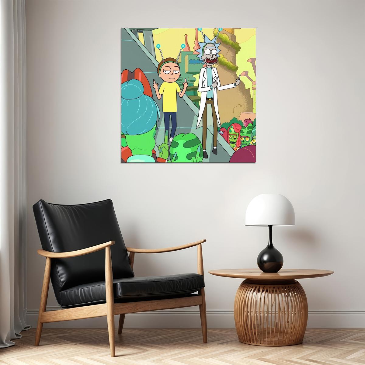 Rick And Morty Tv Series Movie Poster Animated Cartoon Wall Art