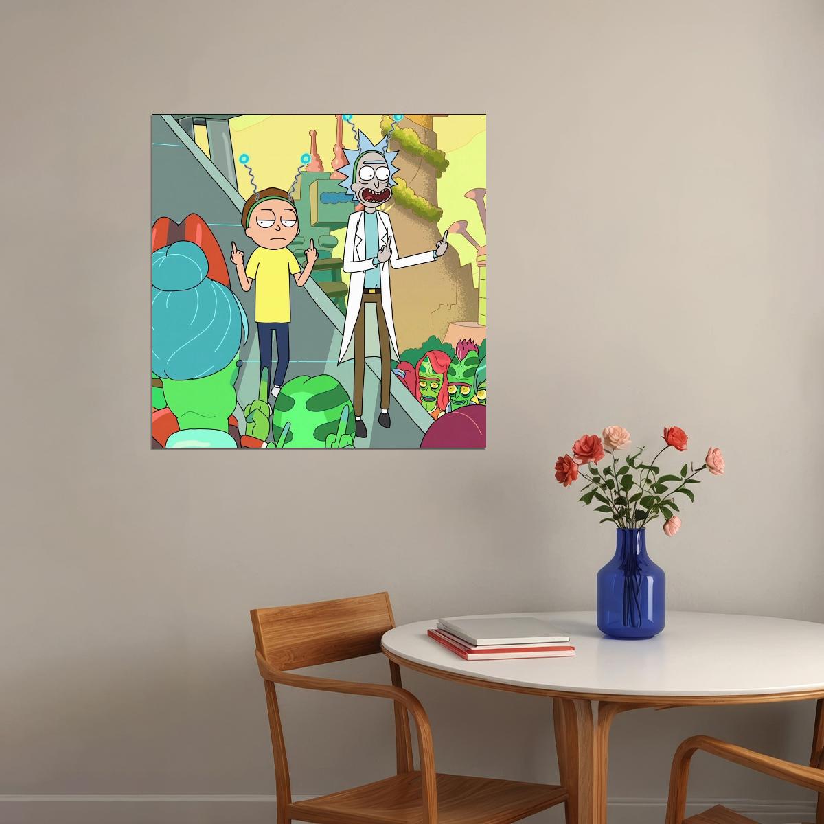 Rick And Morty Tv Series Movie Poster Animated Cartoon Wall Art