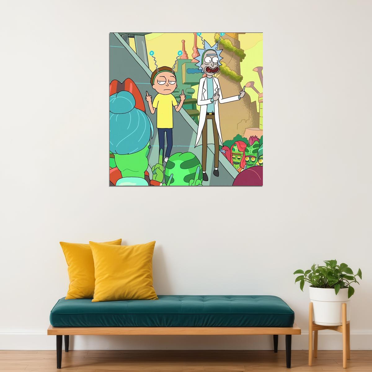 Rick And Morty Tv Series Movie Poster Animated Cartoon Wall Art