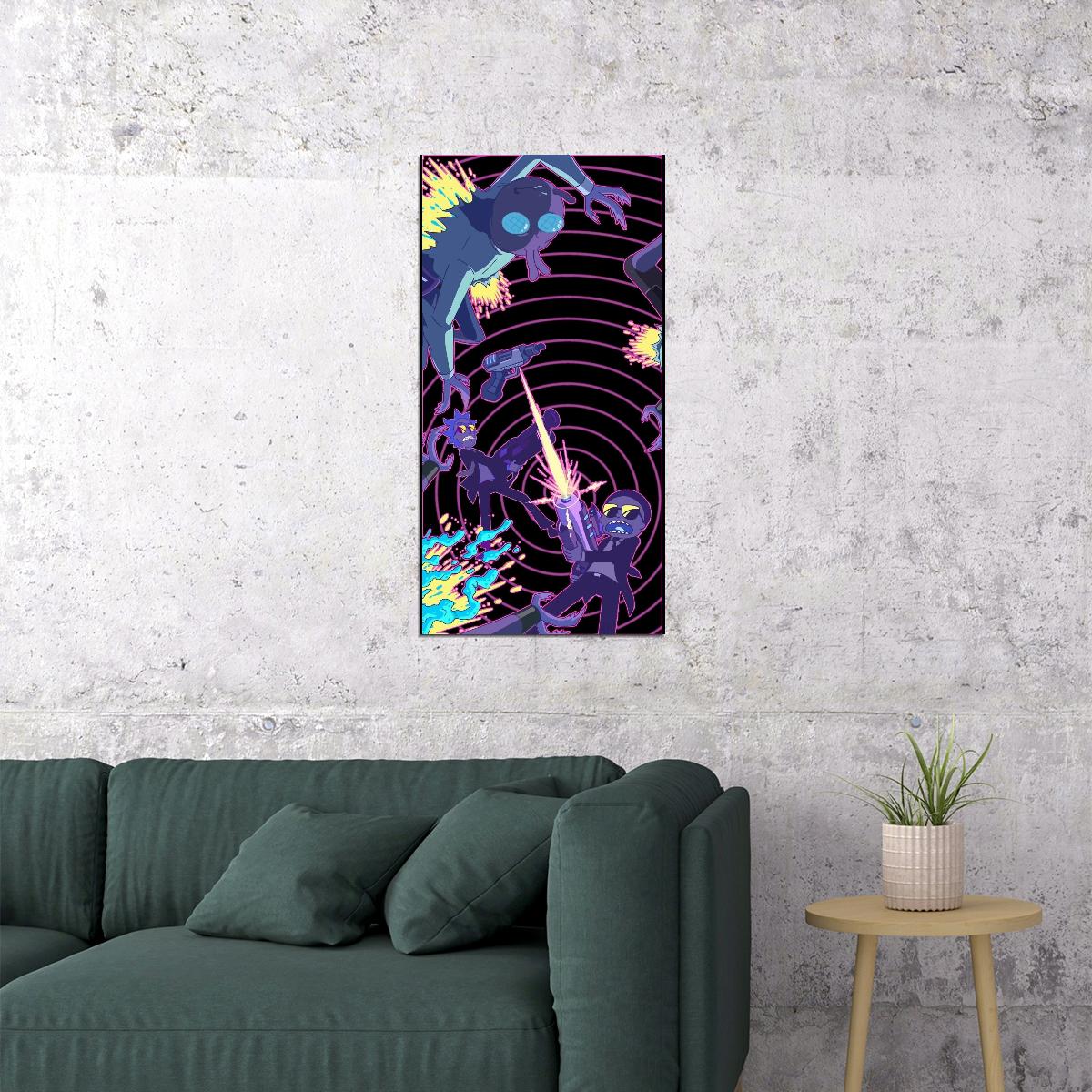 Rick And Morty Tv Series Movie Poster Animated Cartoon Wall Art