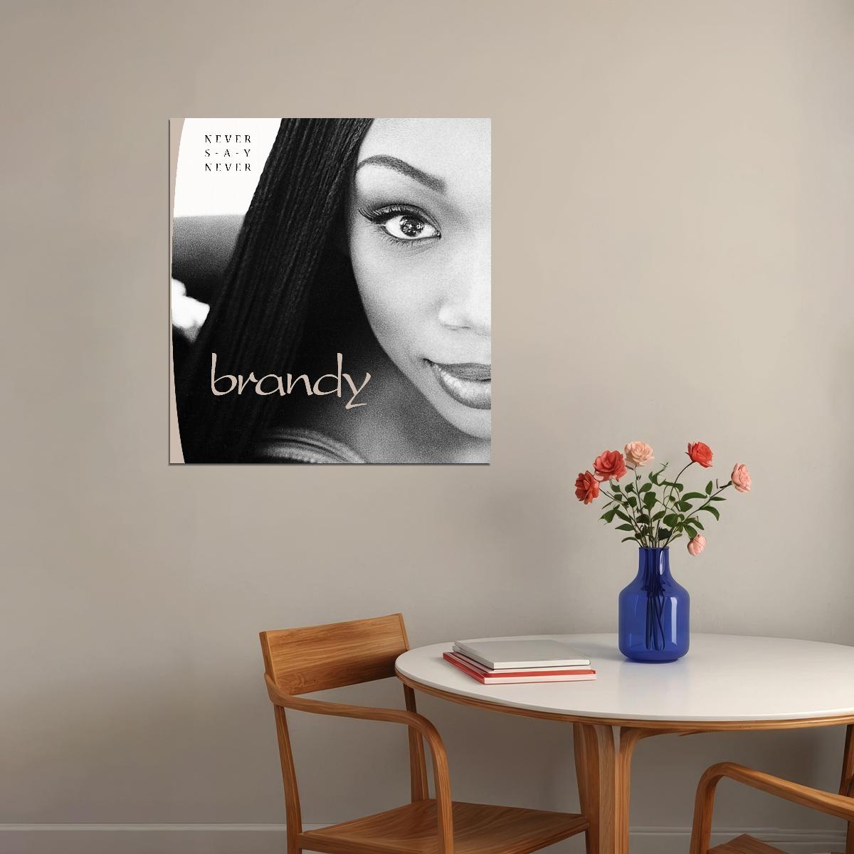 Brandy Never Say Never Album Cover Art R&b Music Poster Singer Music Print