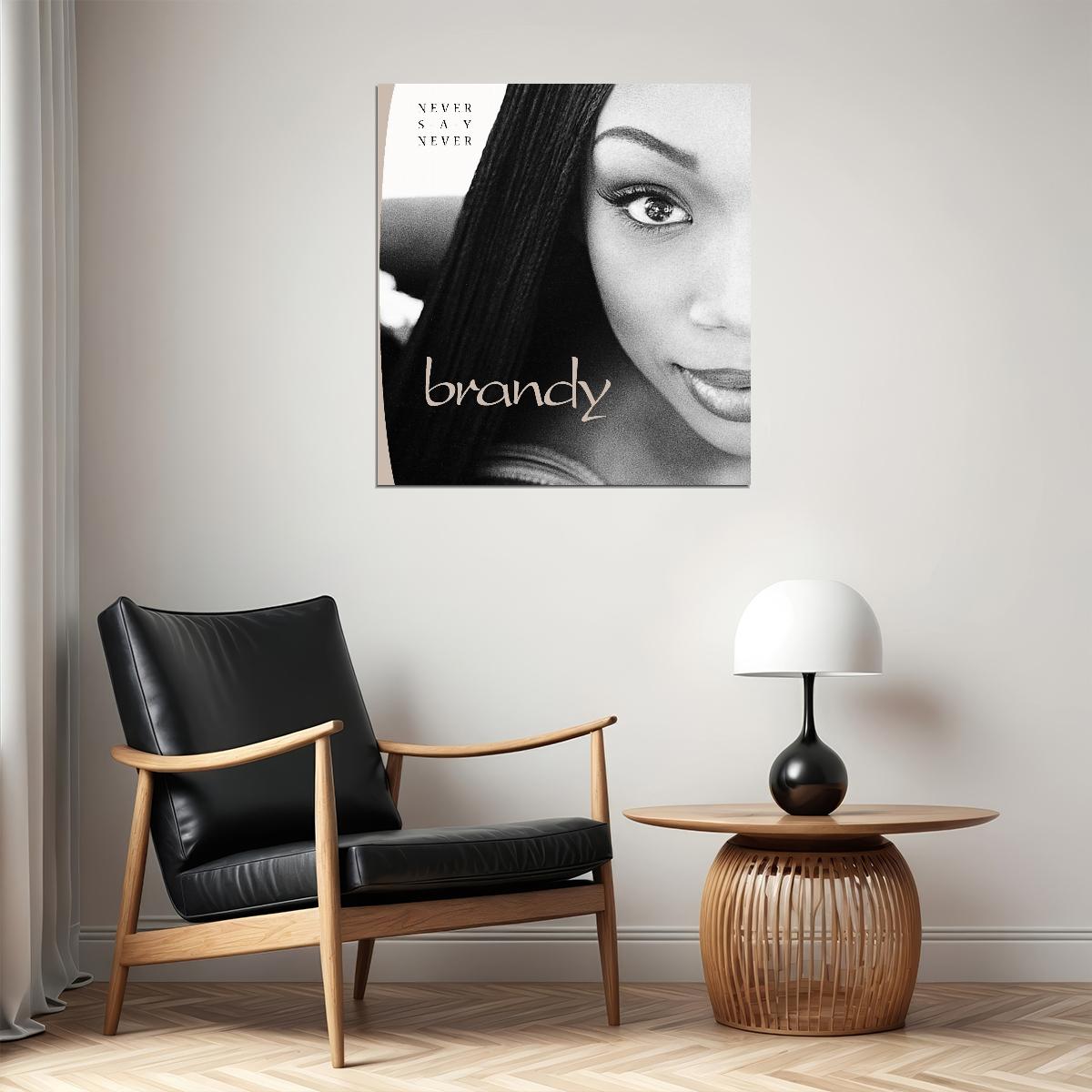 Brandy Never Say Never Album Cover Art R&b Music Poster Singer Music Print