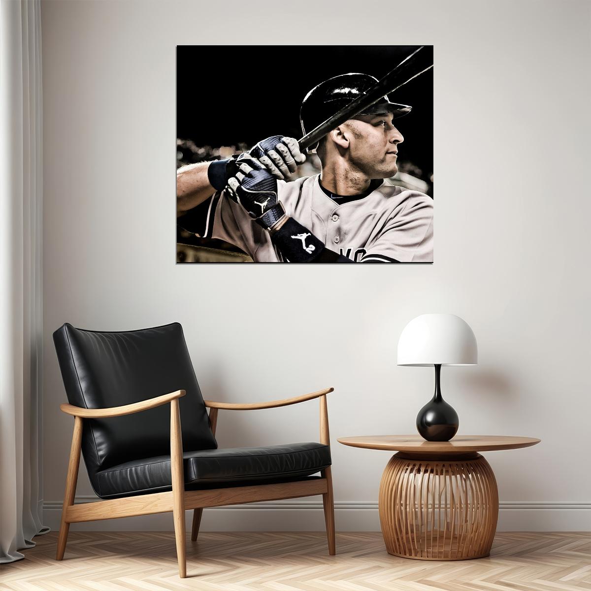 Derek Jeter Baseball Poster Mlb Legend Wall Art New York Yankees Sports Print