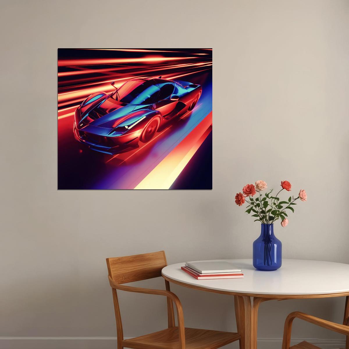 Ferrari Poster Luxury Sports Car Wall Art Italian Automotive Print