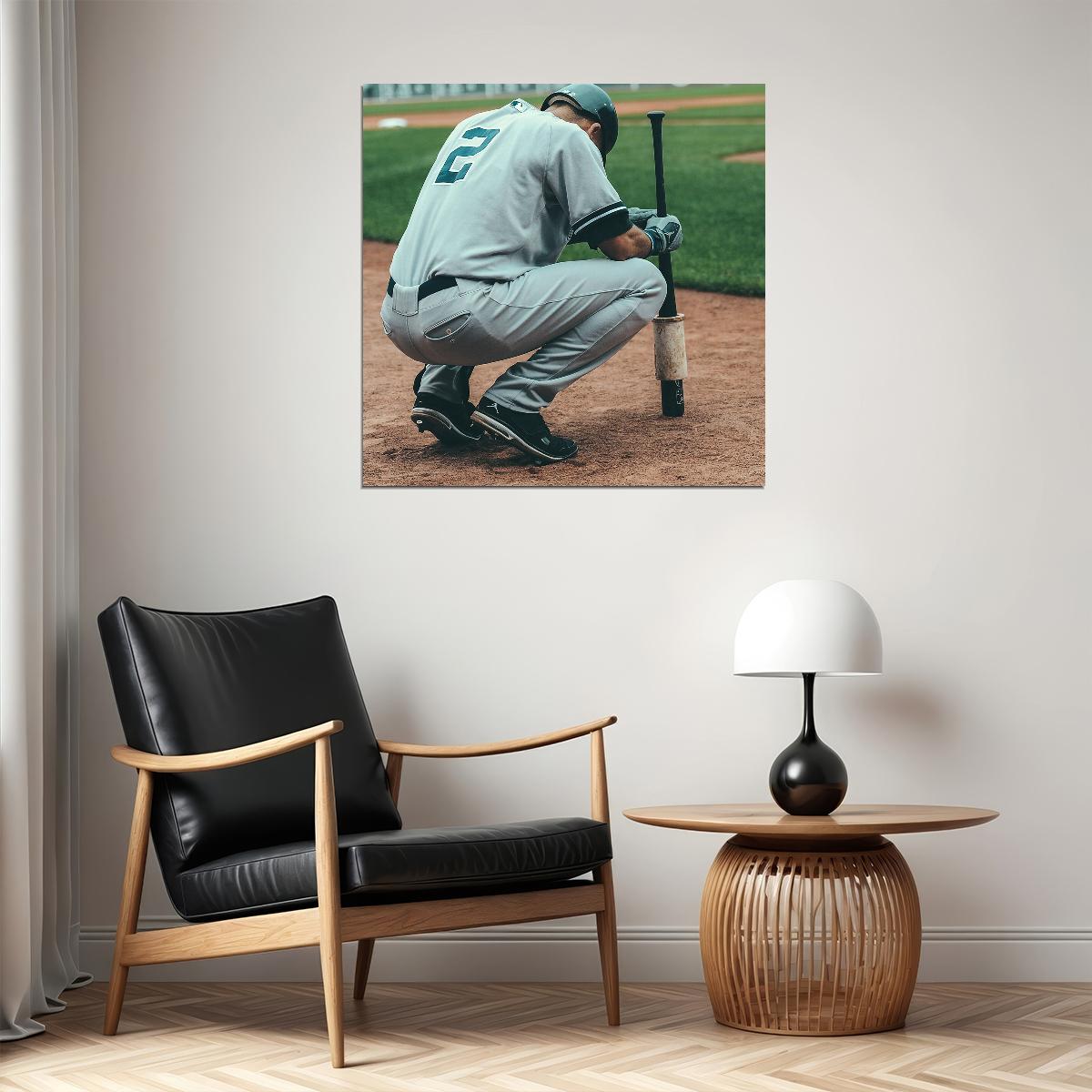 Derek Jeter Baseball Poster Mlb Legend Wall Art New York Yankees Sports Print - xonomax