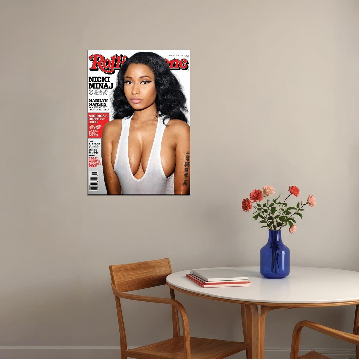 Rolling Stone Nicki Minaj Magazine Cover Music Poster Famous Rapper Wall Art