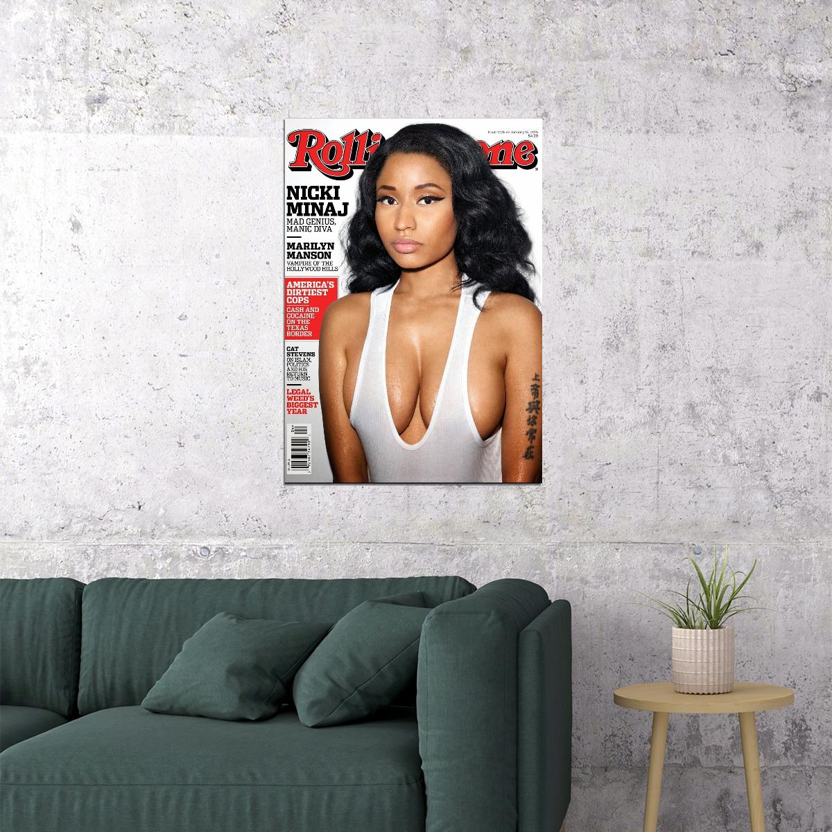 Rolling Stone Nicki Minaj Magazine Cover Music Poster Famous Rapper Wall Art