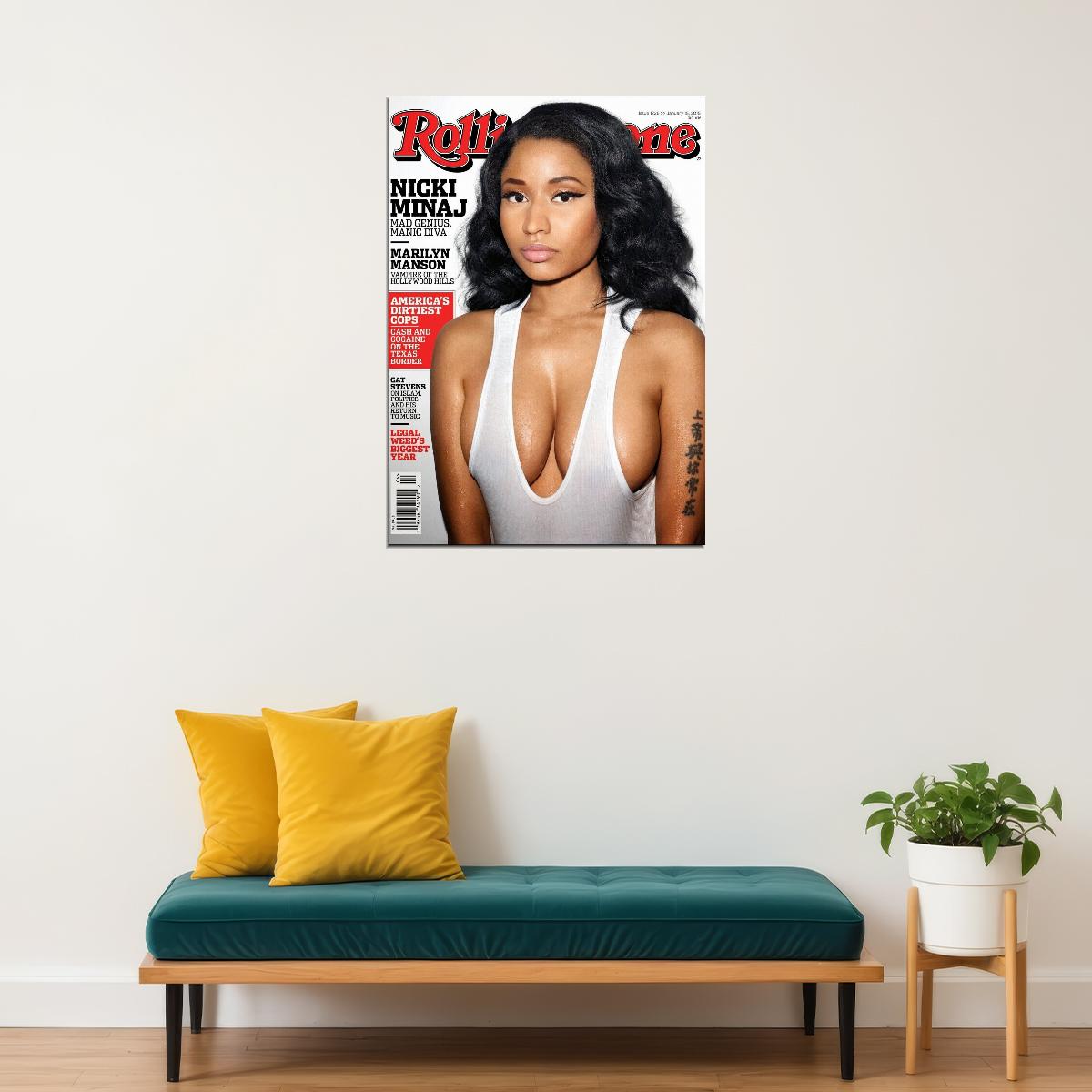 Rolling Stone Nicki Minaj Magazine Cover Music Poster Famous Rapper Wall Art