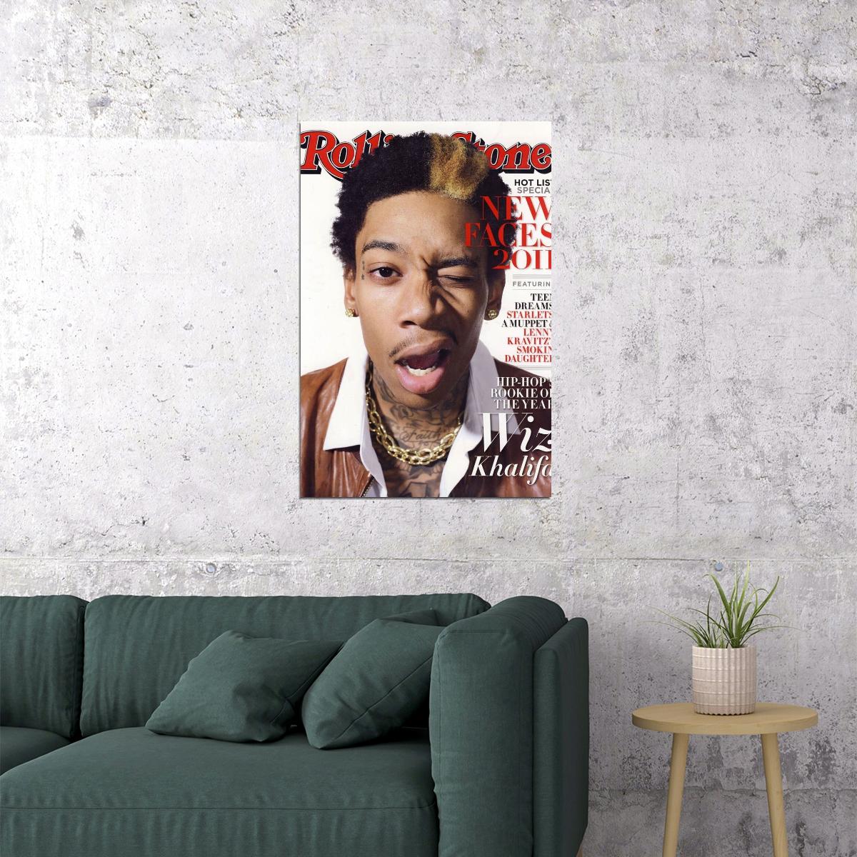 Rolling Stone Wiz Khalifa Magazine Cover Music Poster Rapper Wall Art