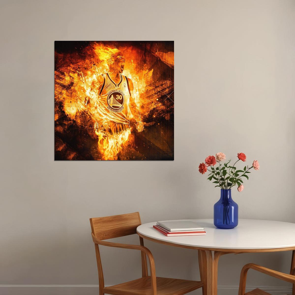 Stephen Curry Nba Basketball Poster Famous Player Motivational Sport Print