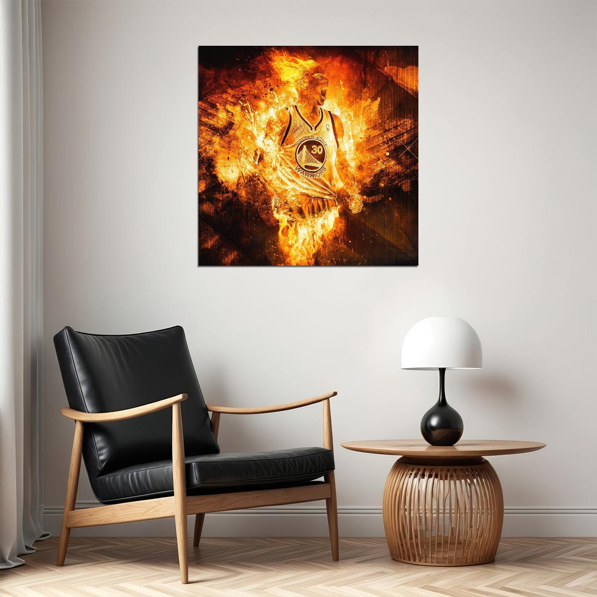Stephen Curry Nba Basketball Poster Famous Player Motivational Sport Print
