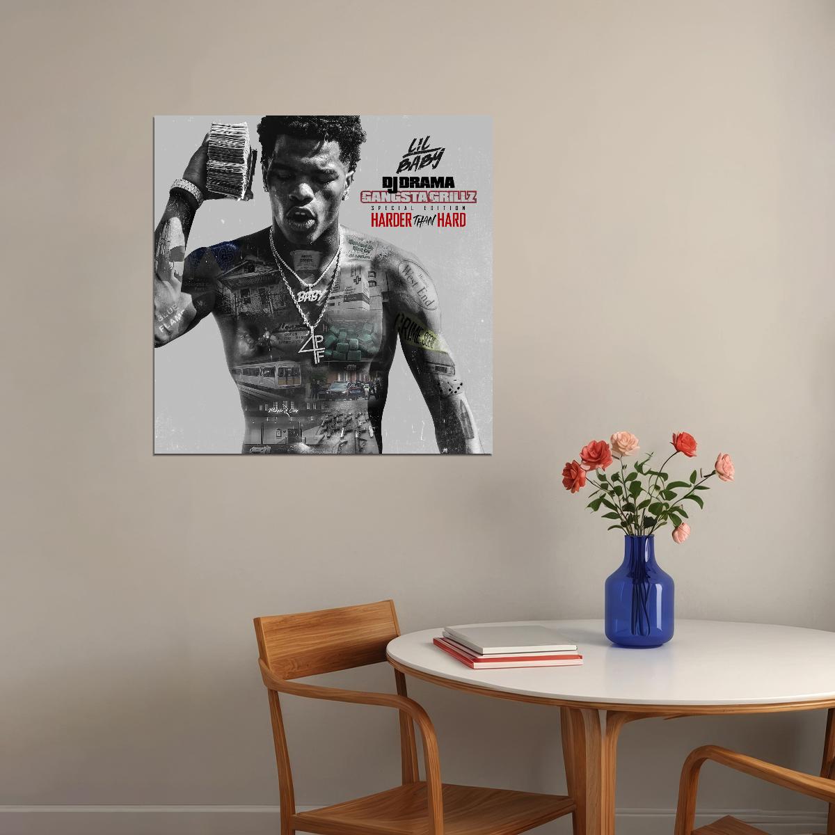 Lil Baby Harder Than Hard Album Cover Art Rap Wall Print