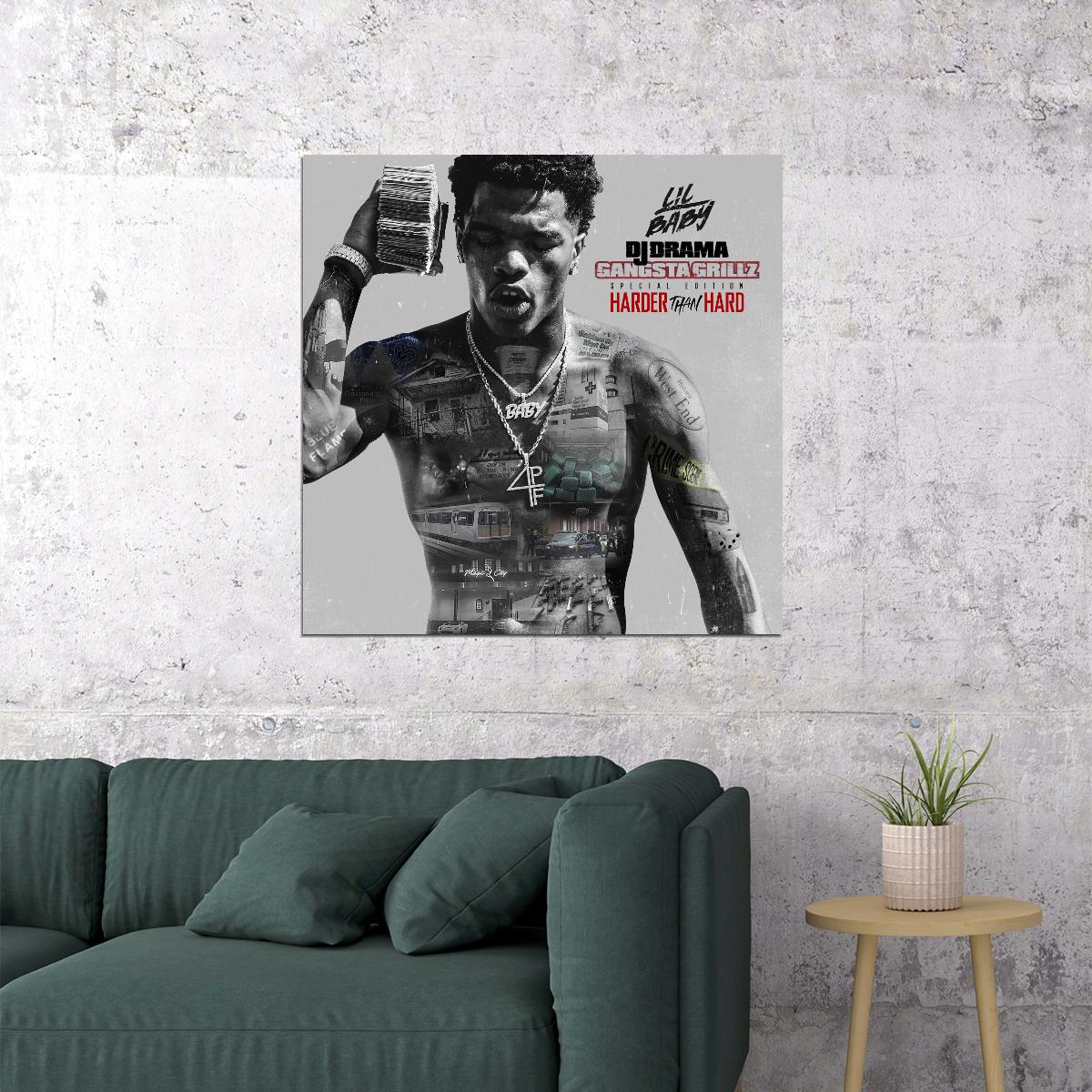 Lil Baby Harder Than Hard Album Cover Art Rap Wall Print