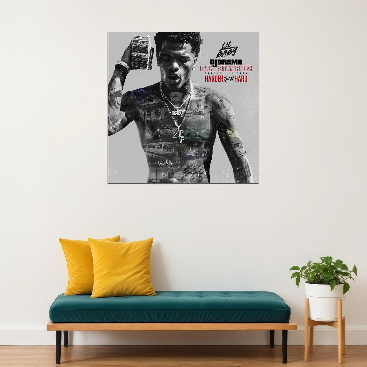 Lil Baby Harder Than Hard Album Cover Art Rap Wall Print