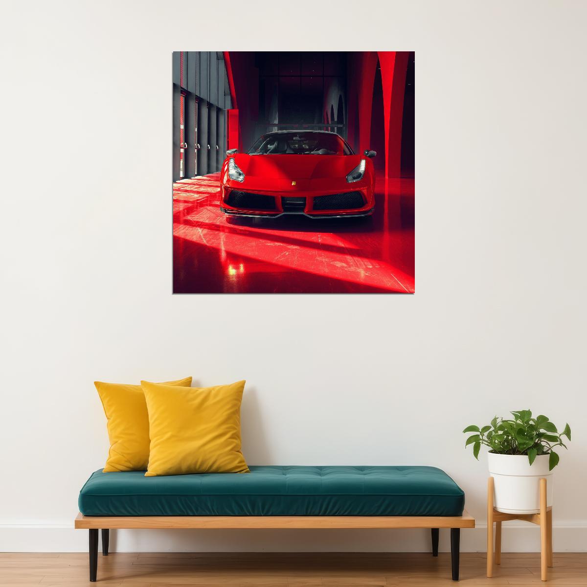Ferrari Poster Luxury Sports Car Wall Art Italian Automotive Print