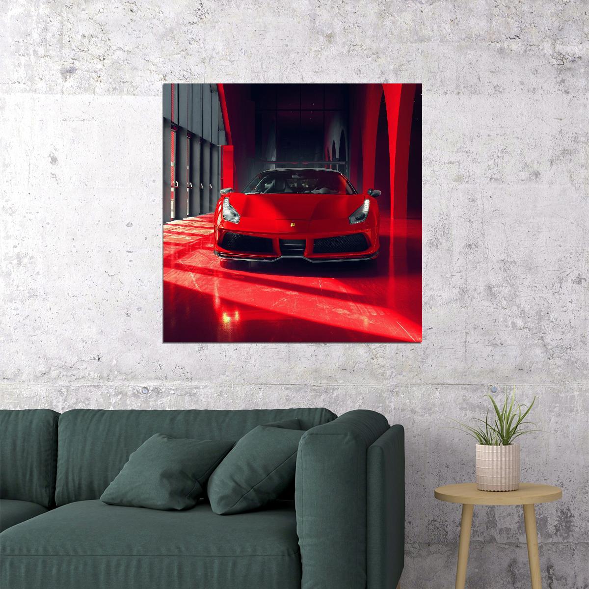 Ferrari Poster Luxury Sports Car Wall Art Italian Automotive Print