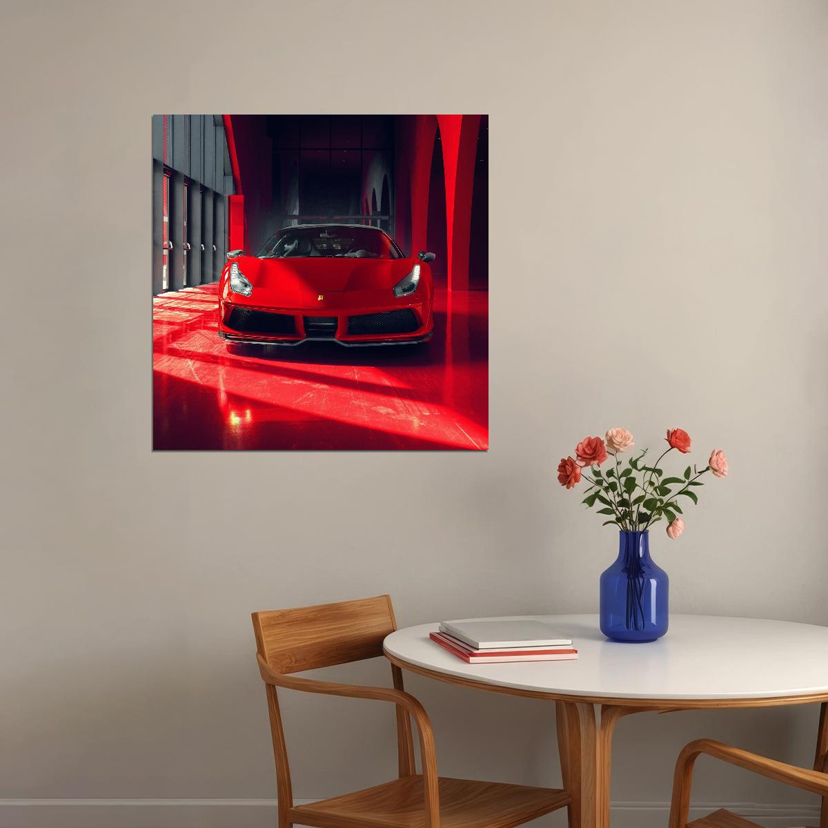Ferrari Poster Luxury Sports Car Wall Art Italian Automotive Print