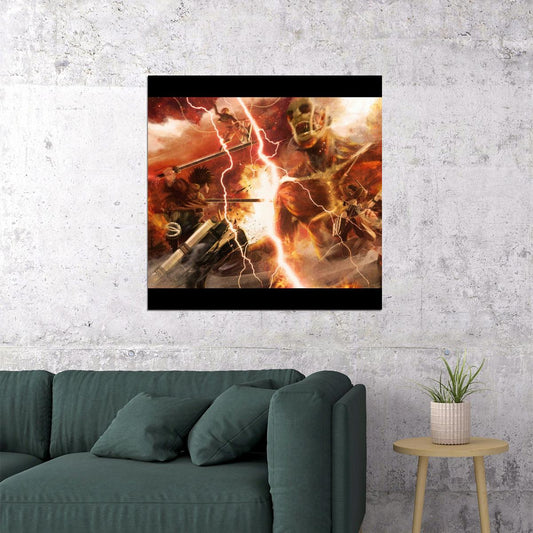Attack On Titan Anime Poster Japanese Animation Wall Art Manga Series Print - xonomax